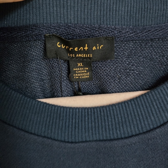 Anthropologie, New, Current Air Elle Navy Belted Sweatshirt Pullover, Size XL - Picture 12 of 15